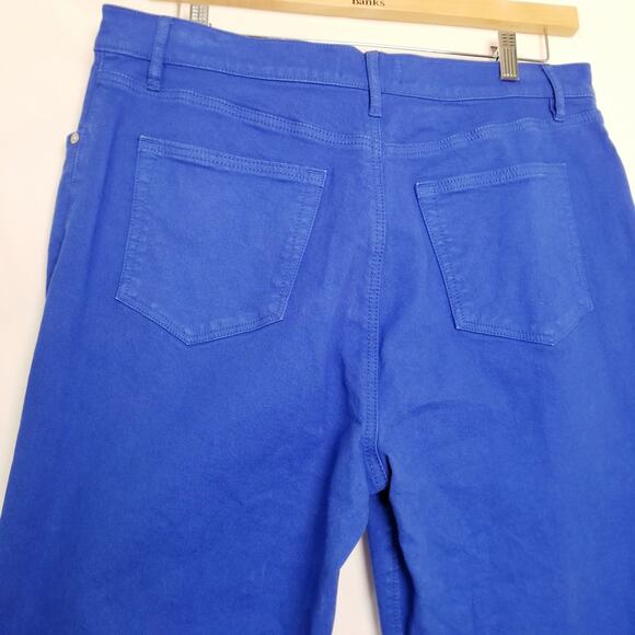 Ann Taylor LOFT Blue Denim Jeans 5 Pocket Straight Leg Size 14 - Picture 4 of 8